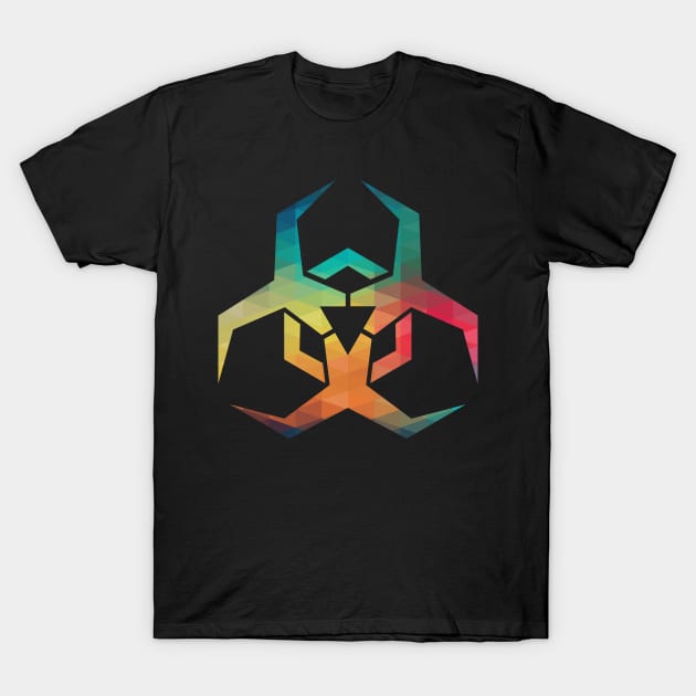 Rainbow malware hazard symbol T-Shirt by AdiDsgn